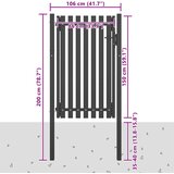  Vrtna vrata za ogradu od čelika 100x150 cm antracit boje | shoptok.hr