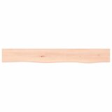  Zidna polica 80 x 10 x 2 cm od neobrađene masivne hrastovine | shoptok.hr