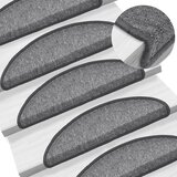  Prostirke za stepenice 15 kom 56x17x3 cm tamno sive poluokrugle | shoptok.hr