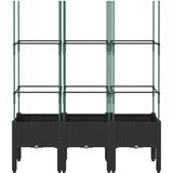  Vrtna sadilica s rešetkom crna 120 x 40 x 142 5 cm PP | shoptok.hr