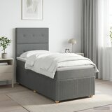  Boxspring krevet s madracem Tamnosiva 80 x 200 cm Tkanina - Tamnosiva 80 x 200 cm Prošiveno gumbima | shoptok.hr