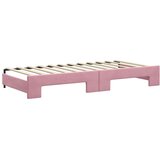  Dnevni krevet na razvlačenje ružičasti 90 x 200 cm baršunasti | shoptok.hr