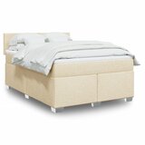 vidaXL Box spring postelja z vzmetnico krem 140x190 cm blago | Shoptok.si