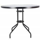 springos stakleni okrugli vrtni stol, crni 90 cm | shoptok.hr