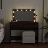 vidaXL Toaletni stolić s LED svjetlima smeđa boja hrasta 100x40x120 cm | shoptok.hr