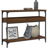  Konzolni stol s policama smeđa boja hrasta 100x29x75 cm drveni | shoptok.hr