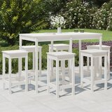 The Living Store Vrtna barska garnitura 7-delna bela trdna borovina - Vrtna Barska Garnitura, (21471294) | Shoptok.si