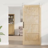 vidaXL Drsna vrata z dodatki 93x202 cm iz masivnega lesa bora, Notranja vrata | Shoptok.si