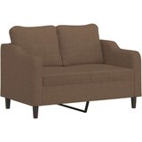 vidaXL 4-dijelni set sofa s jastucima smeđi od tkanine - Smeđa s jastucima i tabureom | shoptok.hr
