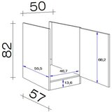 Flex-Well spodnja omarica za korito levi, svetlo siva, š. 50 cm | Shoptok.si