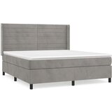  Box spring postelja z vzmetnico svetlo siva 160x200 cm žamet, (20902245) | Shoptok.si