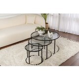 Hanah home Aurum - 80, 60, 42 - Black, Grey BlackGrey Coffee Table Set | ePonuda.com