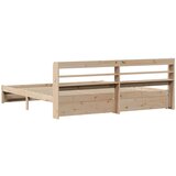 vidaXL Okvir kreveta s uzglavljem 200 x 200 cm od masivne borovine | shoptok.hr