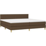  Box spring postelja z vzmetnico temno rjav 200x200 cm blago, (20726635) | Shoptok.si
