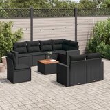 vidaXL 9-dijelni set vrtnih sofa s jastucima crni od poliratana | shoptok.hr