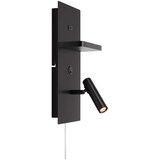 Markslöjd 109018 - LED zidna lampa s policom i USB portom CARICA 4W/230V crna Cene
