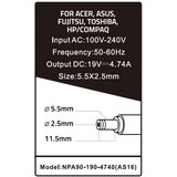 Gembird NPA90-190-4740 (AS16) punjac za laptop 90W-19V-4.74A, 5.5x2.5mm black | Eponuda.com