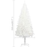  Umjetno osvijetljeno božićno drvce s kuglicama bijelo 210 cm | shoptok.hr