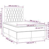  Box spring s madracem LED tamnosivi 120 x 200 cm baršun | shoptok.hr