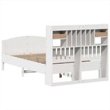 vidaXL Krevet s regalom z knjige bez madraca bijeli 135x190cm borovina | shoptok.hr