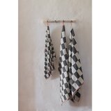 Mette Ditmer Denmark Antracitno siva/bež frotirna brisača iz organskega bombaža 70x133 cm Retro – | Shoptok.si