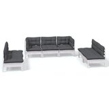 Maison Chic Seti vrtnega pohištva - Vrtna garnitura - Vrtni pohištvo set 7-delna z blazinami trdna borovina, (21802405) | Shoptok.si