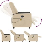  Masažni naslonjač od tkanine krem | shoptok.hr