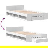  Okvir kreveta s ladicom bijeli 90 x 190 cm konstruirano drvo | shoptok.hr