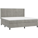  box spring s madracem LED svjetlosivi 200x200 cm baršun | shoptok.hr