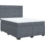 vidaXL Krevet s oprugama i madracem tamnosivi 140x200 cm baršunasti | shoptok.hr