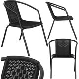 springos pletena- metalna vrtna stolica, crna | shoptok.hr