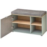 XORA garderobna klop žajbljevo zelena, hrast artisan | Shoptok.si