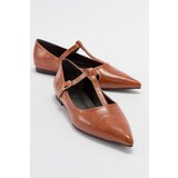 LuviShoes BULVA Women's Tan Patterned Flat Shoes Cene