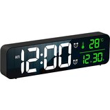 Venisymlis Črna Digitalna Budilka, Stenska Ura Jutranja Budilka Led Digitalno Ogledalo Velik Zaslon Z Datumom, (22060472) Cene