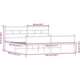 vidaXL Metalni okvir kreveta bez madraca boja hrasta sonome 180x200 cm | shoptok.hr
