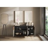 Marckeric Antracitno siva/svetlo rjava nizka komoda 156x86 cm Amalia – | Shoptok.si