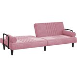  Raztegljiv kavč z naslonjali za roke roza žamet | Shoptok.si