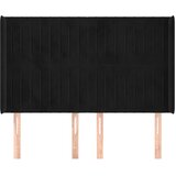  Uzglavlje s ušima crno 147x16x118/128 cm baršunasto | shoptok.hr