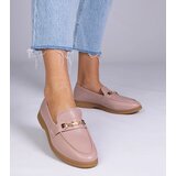 Gemre Pink loafers with a gold ornament Feola | Shoptok.si