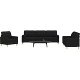 vidaXL 3-dijelni set sofa s ukrasnim jastucima crni od tkanine | shoptok.hr