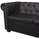  Chesterfield Kutna Garnitura 6 Sjedala od Umjetne kože Crna | shoptok.hr