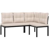  5-dijelni set vrtnih sofa s jastucima čelik obložen prahom crni | shoptok.hr