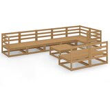  The Living Store Vrtna sedežna garnitura 9-delna medeno rjava trdna borovina - Vrtna Sedežna Garnitura, (21444641) | Shoptok.si