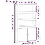  Visoka komoda siva 80 x 35 x 154 cm od masivne borovine | shoptok.hr