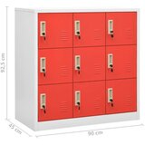  Ormarići s ključem 2 kom svjetlosivi/crveni 90x45x92,5 cm čelik | shoptok.hr