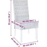 vidaXL Jedilni stoli 2 kosa svetlo rjavi Kubu ratan in mangov les | Shoptok.si