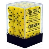 kockice - opaque - yellow & black - dice block (36) 12mm