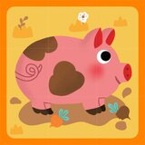 Dvěděti Wooden Blocks Farm kocke iz lesa 12 m+ 9 kos | Shoptok.si