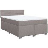vidaXL Box spring postelja z vzmetnico taupe 140x200 cm blago | Shoptok.si