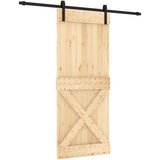  Drsna vrata s kompletom vodil 85x210 cm trdna borovina, (20804536) | Shoptok.si